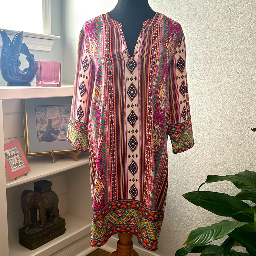 Gibson Latimer western print dress size S